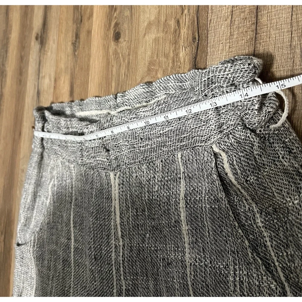 Free People Cotton Blend‎ Light Weight Gray Striped Cropped Pants Size 0
